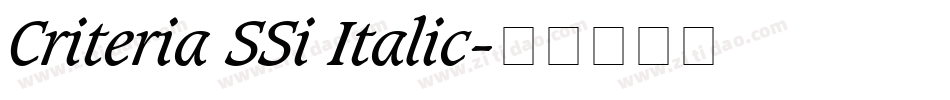 Criteria SSi Italic字体转换